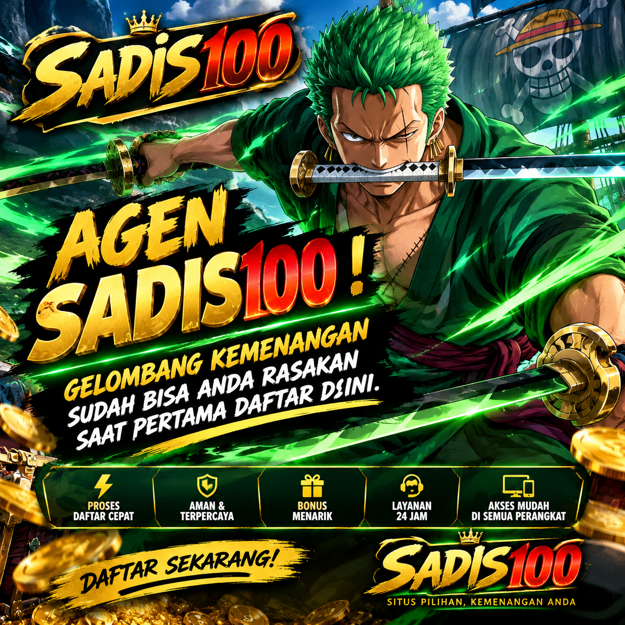 AGEN SADIS100 ! Gelombang Kemenangan Sudah Bisa Anda Rasakan Saat Pertama Daftar Disini